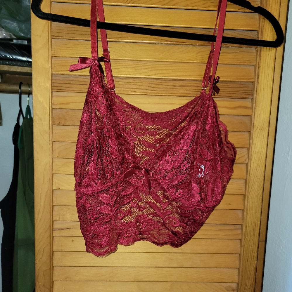 Shein red bralette